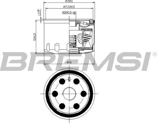 Bremsi FL0140 - Eļļas filtrs www.autospares.lv