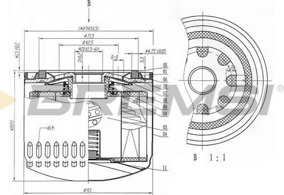 Bremsi FL0320 - Oil Filter www.autospares.lv