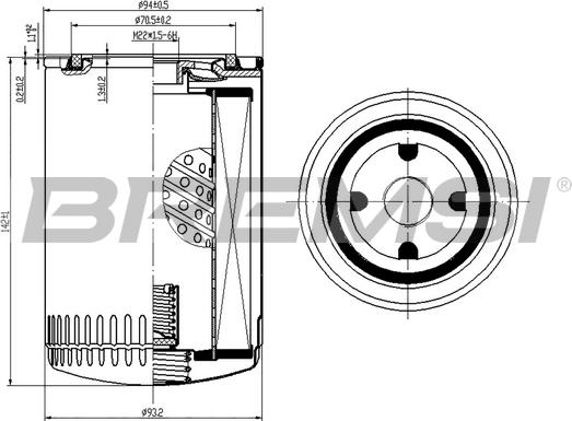 Bremsi FL0285 - Oil Filter www.autospares.lv