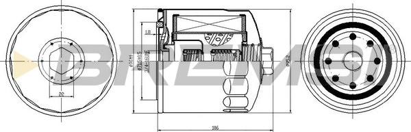 Bremsi FL0709 - Oil Filter www.autospares.lv