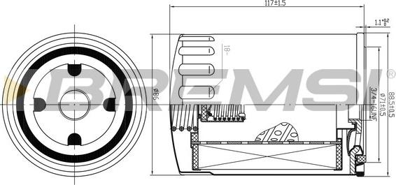 Bremsi FL0724 - Eļļas filtrs www.autospares.lv