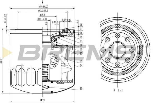 Bremsi FL1818 - Масляный фильтр www.autospares.lv