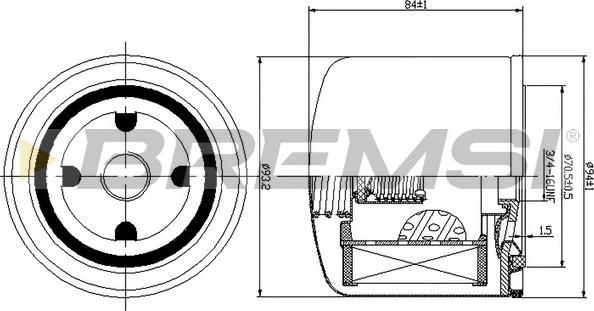 Bremsi FL1299 - Eļļas filtrs www.autospares.lv