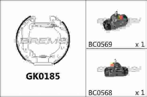 Bremsi GK0185 - Комплект тормозных колодок, барабанные www.autospares.lv