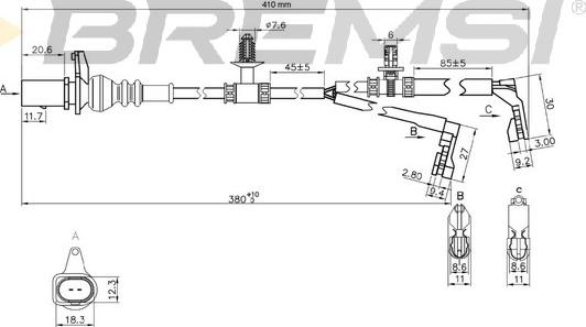 Bremsi WI0970 - Indikators, Bremžu uzliku nodilums www.autospares.lv