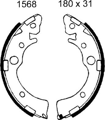 BSF 01568 - Bremžu loku komplekts autospares.lv