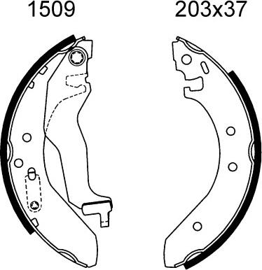 BSF 01509 - Bremžu loku komplekts autospares.lv