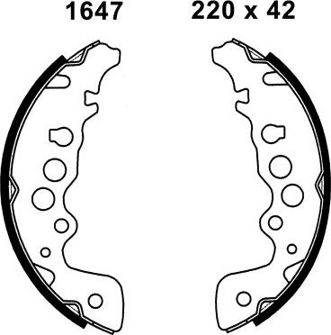 BSF 01647 - Bremžu loku komplekts autospares.lv