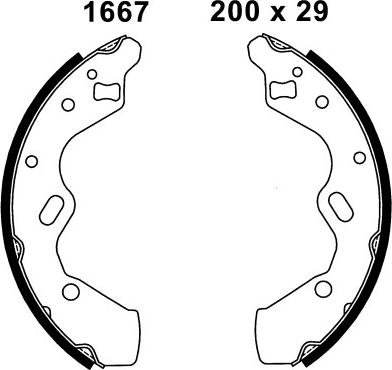 BSF 01667 - Bremžu loku komplekts autospares.lv