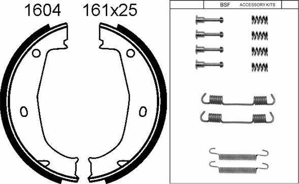 BSF 01604K - Brake Shoe Set, parking brake www.autospares.lv