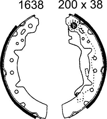 BSF 01638 - Brake Shoe Set www.autospares.lv