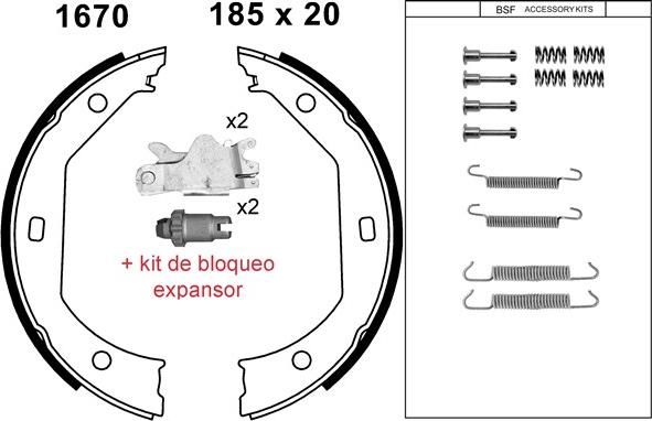 BSF 01670KC - Bremžu loku kompl., Stāvbremze autospares.lv