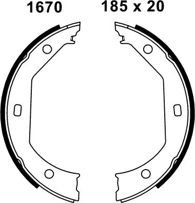 BSF 01670 - Bremžu loku kompl., Stāvbremze autospares.lv