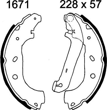 BSF 01671 - Bremžu loku komplekts autospares.lv