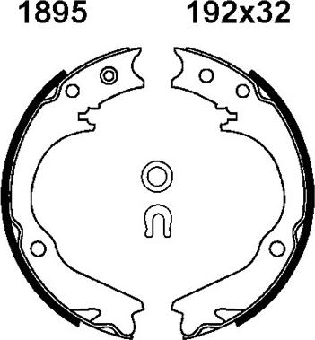 BSF 01895 - Комплект тормозов, ручник, парковка www.autospares.lv