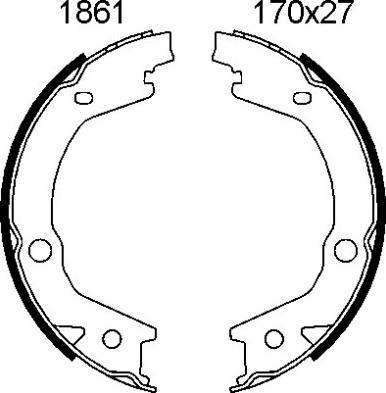 BSF 01861 - Brake Shoe Set, parking brake www.autospares.lv