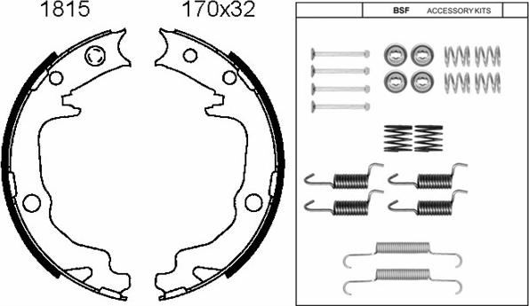 BSF 01815K - Brake Shoe Set, parking brake www.autospares.lv