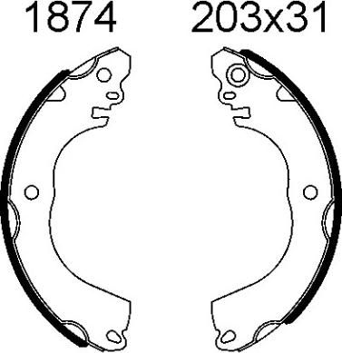 BSF 01874 - Bremžu loku komplekts autospares.lv