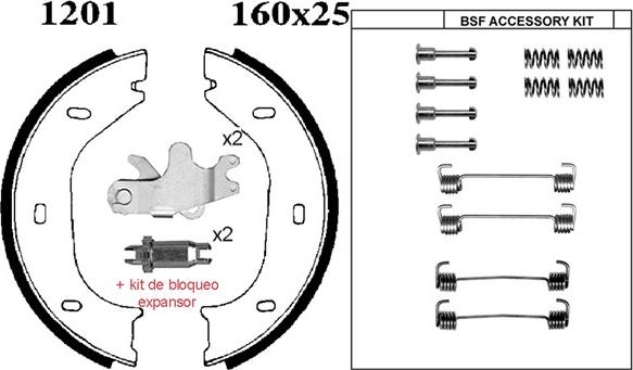 BSF 01201KC - Bremžu loku kompl., Stāvbremze www.autospares.lv