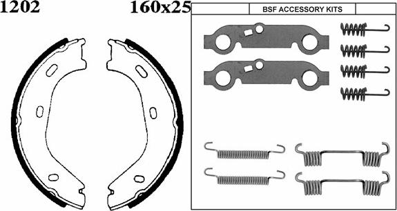 BSF 01202K - Bremžu loku kompl., Stāvbremze autospares.lv