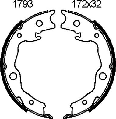 BSF 01793 - Brake Shoe Set, parking brake www.autospares.lv