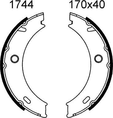 BSF 01744 - Brake Shoe Set, parking brake www.autospares.lv