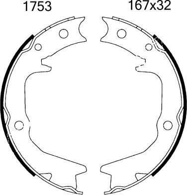 BSF 01753 - Brake Shoe Set, parking brake www.autospares.lv