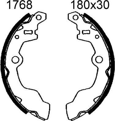 BSF 01768 - Комплект тормозных колодок, барабанные www.autospares.lv