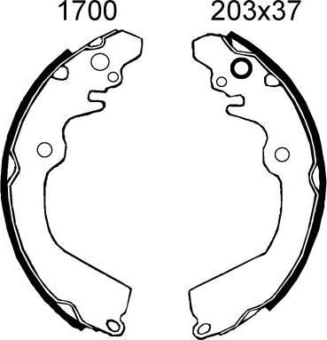 BSF 01700 - Bremžu loku komplekts www.autospares.lv