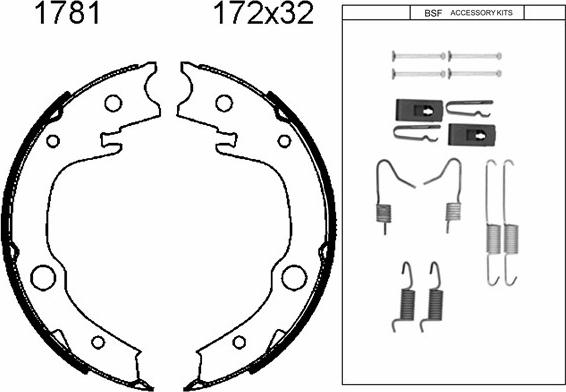 BSF 01781K - Brake Shoe Set, parking brake www.autospares.lv