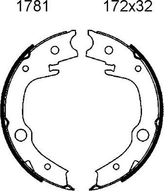 BSF 01781 - Brake Shoe Set, parking brake www.autospares.lv