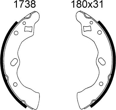 BSF 01738 - Bremžu loku komplekts autospares.lv