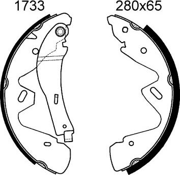 BSF 01733 - Bremžu loku komplekts autospares.lv