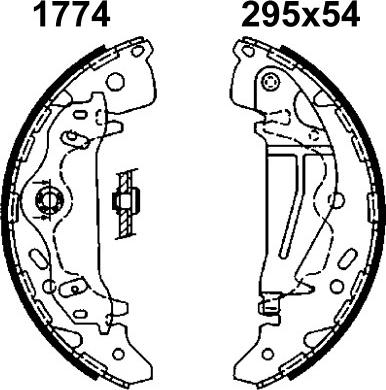 BSF 01774 - Комплект тормозных колодок, барабанные www.autospares.lv