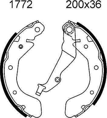 BSF 01772 - Bremžu loku komplekts www.autospares.lv