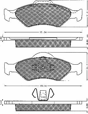 BSF 10552 - Тормозные колодки, дисковые, комплект www.autospares.lv