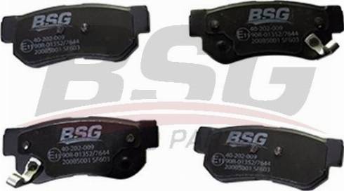 BSG BSG 40-202-009 - Brake Pad Set, disc brake www.autospares.lv