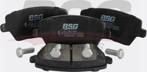 BSG BSG 63-202-001 - Тормозные колодки, дисковые, комплект www.autospares.lv