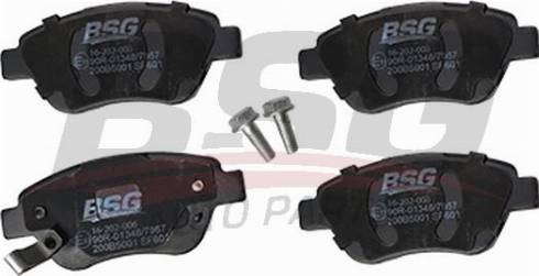 BSG BSG 16-202-006 - Тормозные колодки, дисковые, комплект www.autospares.lv