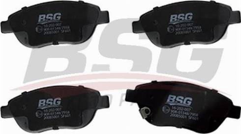 BSG BSG 16-202-007 - Bremžu uzliku kompl., Disku bremzes www.autospares.lv