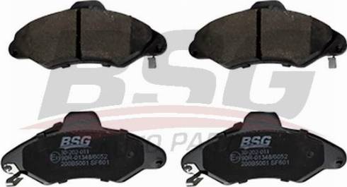 BSG BSG 30-202-011 - Тормозные колодки, дисковые, комплект www.autospares.lv