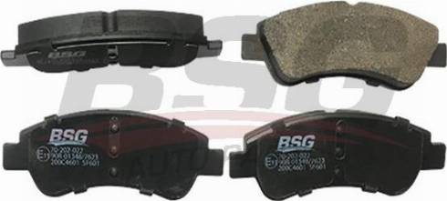 BSG BSG 70-202-022 - Тормозные колодки, дисковые, комплект www.autospares.lv