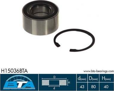 BTA H15036BTA - Wheel hub, bearing Kit www.autospares.lv