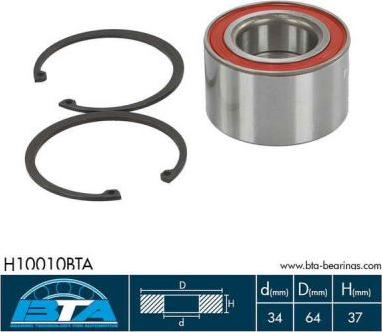 BTA H10010BTA - Wheel hub, bearing Kit www.autospares.lv