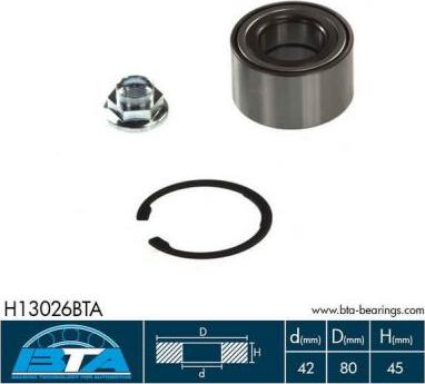 BTA H13026BTA - Подшипник ступицы колеса, комплект www.autospares.lv