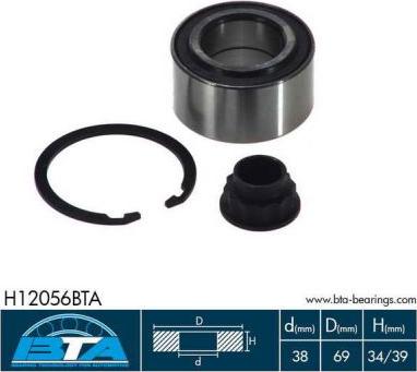 BTA H12056BTA - Подшипник ступицы колеса, комплект www.autospares.lv