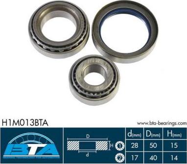 BTA H1M013BTA - Riteņa rumbas gultņa komplekts www.autospares.lv