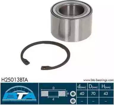 BTA H25013BTA - Wheel hub, bearing Kit www.autospares.lv