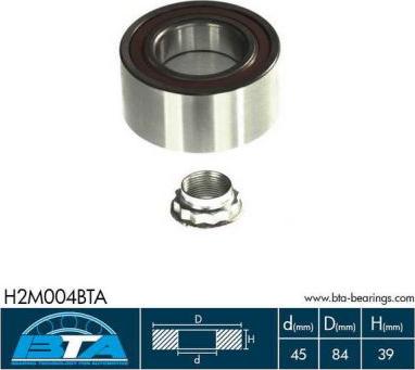 BTA H2M004BTA - Подшипник ступицы колеса, комплект www.autospares.lv