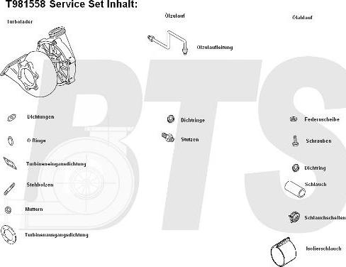 BTS Turbo T981558 - Kompresors, Turbopūte www.autospares.lv